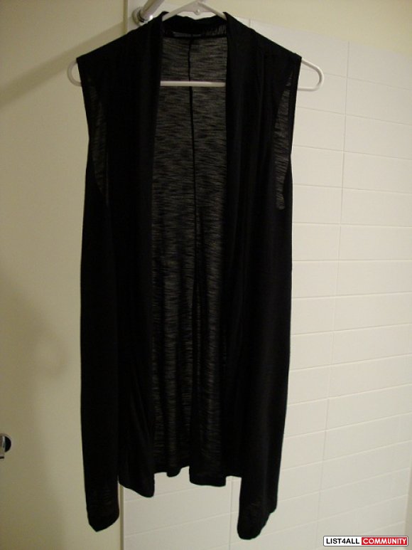 Black Sleeveless Cardigan