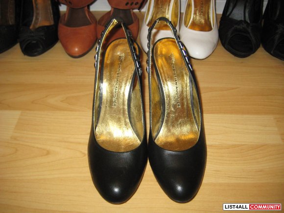 Black Christian Audigier Leather pumps/heels Size 6.5