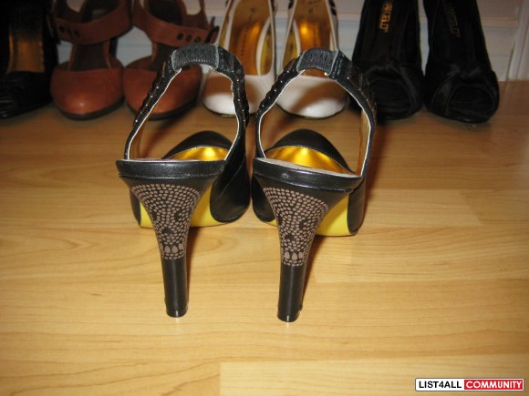Black Christian Audigier Leather pumps/heels Size 6.5