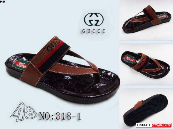 Louis Vuitton Unisex Leather Sandal Slipper Shoes Sz 8-13