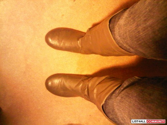 Grey Faux Leather Boots (7)