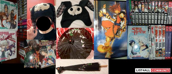 Assorted Manga Anime Hat Kingdom Hearts Wall Scroll Parasol