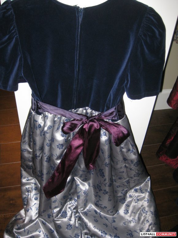 girls dresses dark blue and grey new size L age 8 to 10 years $ 20