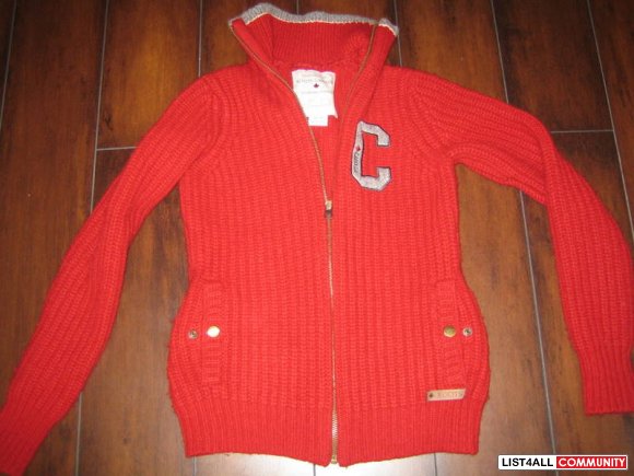 New Red Roots Canada Wool Sipper Sweater XS