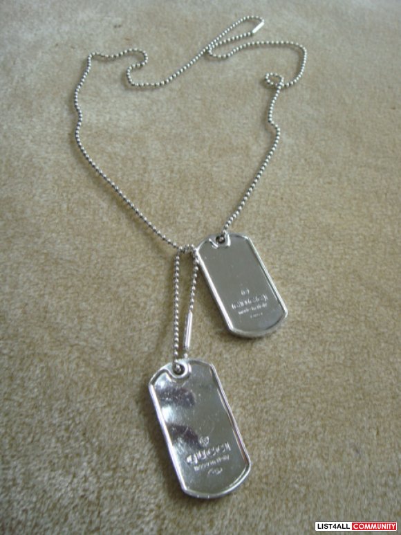 Authentic Gucci double dog tags $165 obo