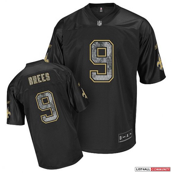 New Orleans Saints Drew Brees 9# Black Jerseys
