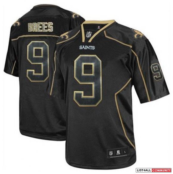 New Orleans Saints Drew Brees 9# Black Jerseys