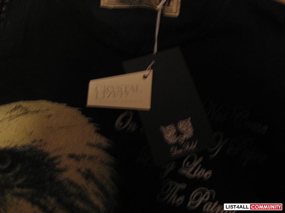 Dom Rebel "Patriot" Swarovski Crystals Tees BNWT Sizes M,L,XL
