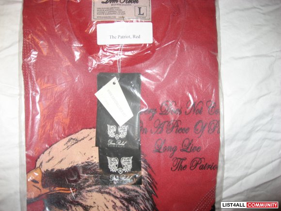 Dom Rebel "Patriot" Swarovski Crystals Tees BNWT Sizes M,L,XL