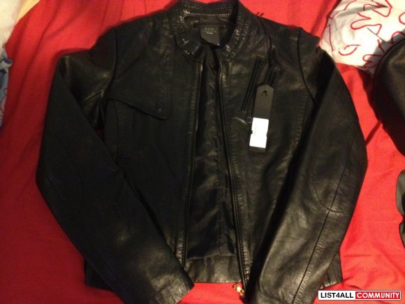 QUICKSELL!! BNWT women's g-star genuine black leather jacket size