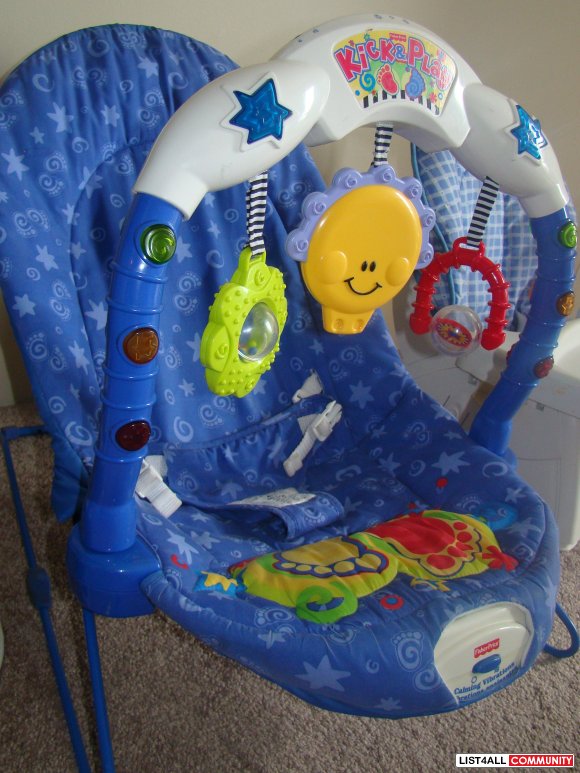 blue bouncy chair