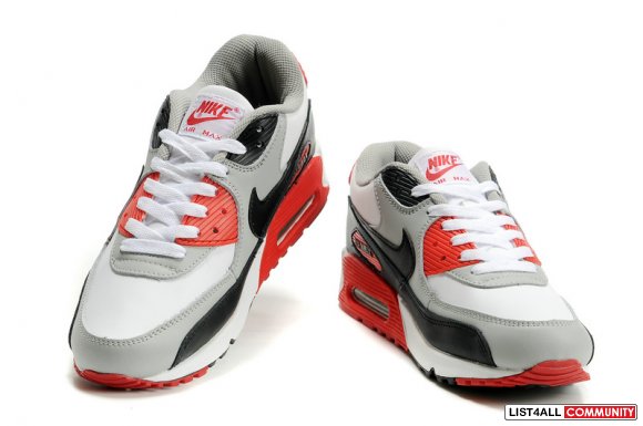 Nike Air Max 90 Running Shoes White Black Grey