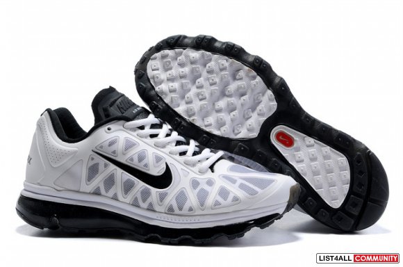 Mens Nike Air Max 2011 Running Shoe White Black