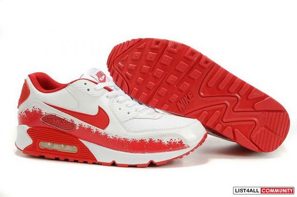 Womens Nike Air Max 90 Shoes Red white