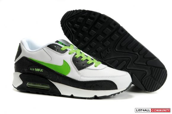 Mens Nike Air Max 90 Running Shoes White Black Purple