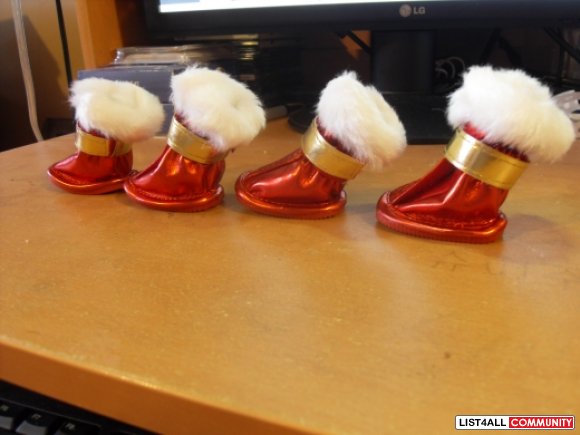 Puppy Red Christmas-themed﻿ Booties / Shoes