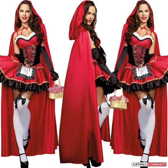 NEW LITTLE RED RIDING HOOD w/ long cape fits s-m