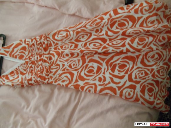 Orange & White floral dress- Zara