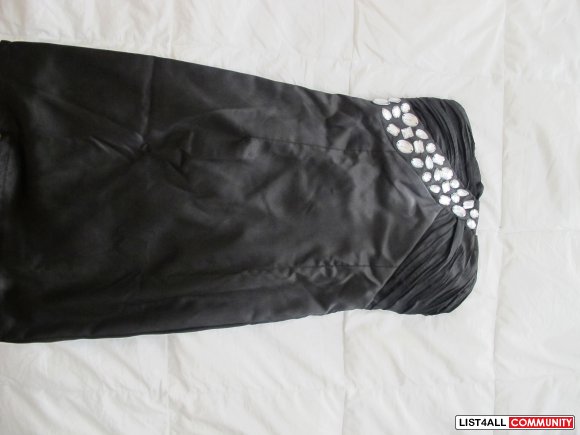 Black one sleeve/strapless with Silver Diamonds Size Small