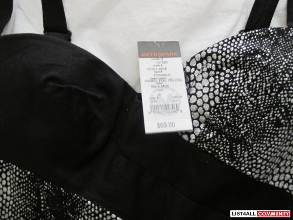 BNWT Metropark Black with Silver Print Size Small